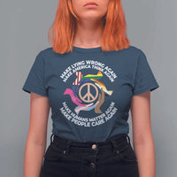Make Lying Wrong Again Make America Think Again T Shirt For Women Human’s Rights Hand Peace