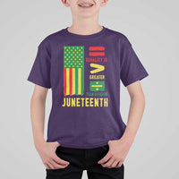 Juneteenth Equality Is Greater Than Division T Shirt For Kid Juneteenth American Flag