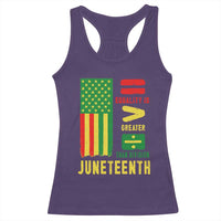 Juneteenth Equality Is Greater Than Division Racerback Tank Top Juneteenth American Flag