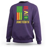 Juneteenth Equality Is Greater Than Division Sweatshirt Juneteenth American Flag