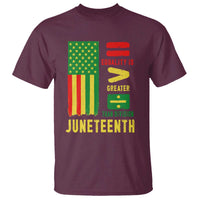Juneteenth Equality Is Greater Than Division T Shirt Juneteenth American Flag