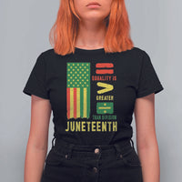 Juneteenth Equality Is Greater Than Division T Shirt For Women Juneteenth American Flag