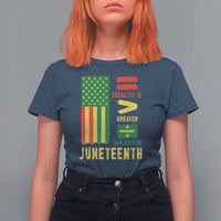 Juneteenth Equality Is Greater Than Division T Shirt For Women Juneteenth American Flag