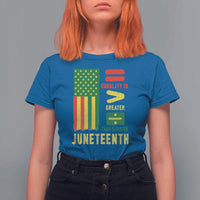 Juneteenth Equality Is Greater Than Division T Shirt For Women Juneteenth American Flag