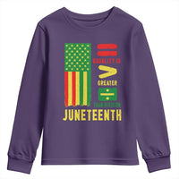 Juneteenth Equality Is Greater Than Division Youth Sweatshirt Juneteenth American Flag