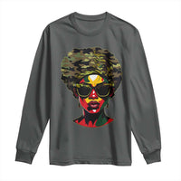 Camo African American Women Juneteenth Celebrating Black Freedom Day Long Sleeve Shirt