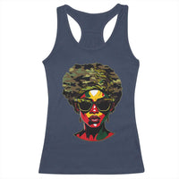Camo African American Women Juneteenth Celebrating Black Freedom Day Racerback Tank Top