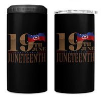 19th June Juneteenth Freedom Day 4 in 1 Can Cooler Tumbler Juneteenth Flag