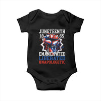 Juneteenth 1865 Emancipated Liberated Unapologetic Baby Onesie Hand Fist Juneteenth Flag