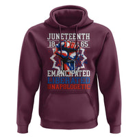 Juneteenth 1865 Emancipated Liberated Unapologetic Hoodie Hand Fist Juneteenth Flag
