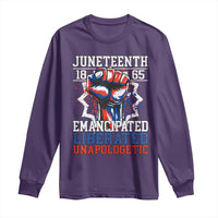 Juneteenth 1865 Emancipated Liberated Unapologetic Long Sleeve Shirt Hand Fist Juneteenth Flag