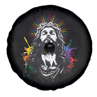 Funny LGBT Gay Pride Jesus Rainbow Flag Christian Spare Tire Cover