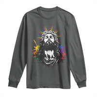 Funny LGBT Gay Pride Jesus Rainbow Flag Christian Long Sleeve Shirt