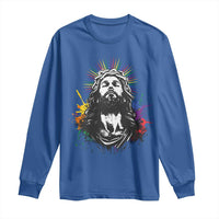 Funny LGBT Gay Pride Jesus Rainbow Flag Christian Long Sleeve Shirt