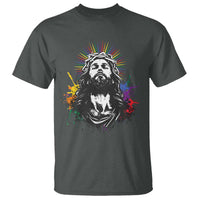Funny LGBT Gay Pride Jesus Rainbow Flag Christian T Shirt
