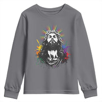Funny LGBT Gay Pride Jesus Rainbow Flag Christian Youth Sweatshirt