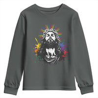 Funny LGBT Gay Pride Jesus Rainbow Flag Christian Youth Sweatshirt