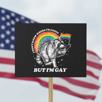 Funny Pride LGBT Racoon Protest Sign I Don't Know Where I'm Going But I'm Gay Rainbow - Wonder Print Shop