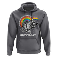 Funny Pride LGBT Racoon Hoodie I Don't Know Where I'm Going But I'm Gay Rainbow