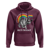 Funny Pride LGBT Racoon Hoodie I Don't Know Where I'm Going But I'm Gay Rainbow