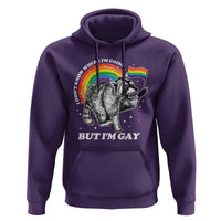 Funny Pride LGBT Racoon Hoodie I Don't Know Where I'm Going But I'm Gay Rainbow