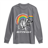 Funny Pride LGBT Racoon Long Sleeve Shirt I Don't Know Where I'm Going But I'm Gay Rainbow