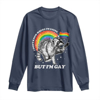 Funny Pride LGBT Racoon Long Sleeve Shirt I Don't Know Where I'm Going But I'm Gay Rainbow