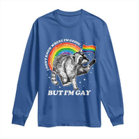 Funny Pride LGBT Racoon Long Sleeve Shirt I Don't Know Where I'm Going But I'm Gay Rainbow