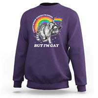 Funny Pride LGBT Racoon Sweatshirt I Don't Know Where I'm Going But I'm Gay Rainbow