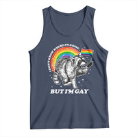Funny Pride LGBT Racoon Tank Top I Don't Know Where I'm Going But I'm Gay Rainbow