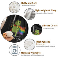 We Pride At Dawn Throw Blanket Funny LGBT Frog Rainbow Pride Month