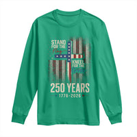 God 250th Anniversary USA Long Sleeve Shirt Stand For The Flag Kneel For The Cross