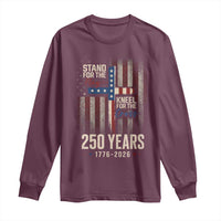 God 250th Anniversary USA Long Sleeve Shirt Stand For The Flag Kneel For The Cross