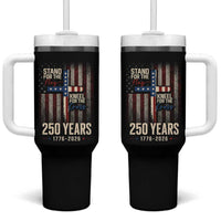 God 250th Anniversary USA Tumbler With Handle Stand For The Flag Kneel For The Cross
