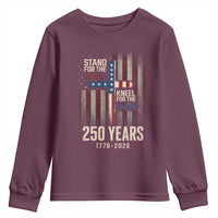 God 250th Anniversary USA Youth Sweatshirt Stand For The Flag Kneel For The Cross