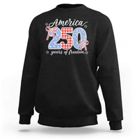 Girly America 250 Years Of Freedom Sweatshirt 4th of July Coquette Bow