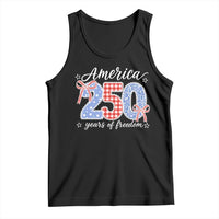 Girly America 250 Years Of Freedom Tank Top 4th of July Coquette Bow
