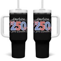 Girly America 250 Years Of Freedom Tumbler With Handle 4th of July Coquette Bow