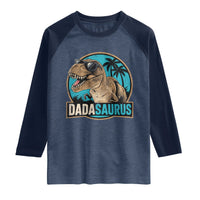 Dinosuar Dad Raglan Shirt Funny Dadasaurus Fathers Day Family Matching