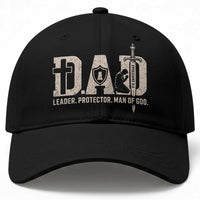Christian Dad Baseball Cap Father Leader Protector Man Of God