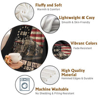 Train USA 250th Anniversary Throw Blanket American Iron Spirit Steam Locomotive Railroad Train Engine