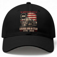 Train USA 250th Anniversary Baseball Cap American Iron Spirit Steam Locomotive Railroad Train Engine