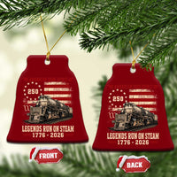 Train USA 250th Anniversary Ceramic Ornament American Iron Spirit Steam Locomotive Railroad Train Engine