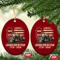Train USA 250th Anniversary Ceramic Ornament American Iron Spirit Steam Locomotive Railroad Train Engine
