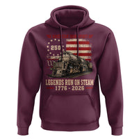Train USA 250th Anniversary Hoodie American Iron Spirit Steam Locomotive Railroad Train Engine