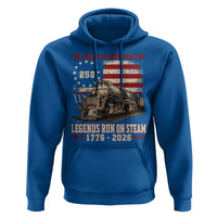 Train USA 250th Anniversary Hoodie American Iron Spirit Steam Locomotive Railroad Train Engine