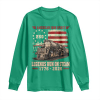 Train USA 250th Anniversary Long Sleeve Shirt American Iron Spirit Steam Locomotive Railroad Train Engine