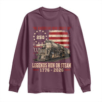 Train USA 250th Anniversary Long Sleeve Shirt American Iron Spirit Steam Locomotive Railroad Train Engine