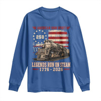Train USA 250th Anniversary Long Sleeve Shirt American Iron Spirit Steam Locomotive Railroad Train Engine