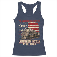 Train USA 250th Anniversary Racerback Tank Top American Iron Spirit Steam Locomotive Railroad Train Engine